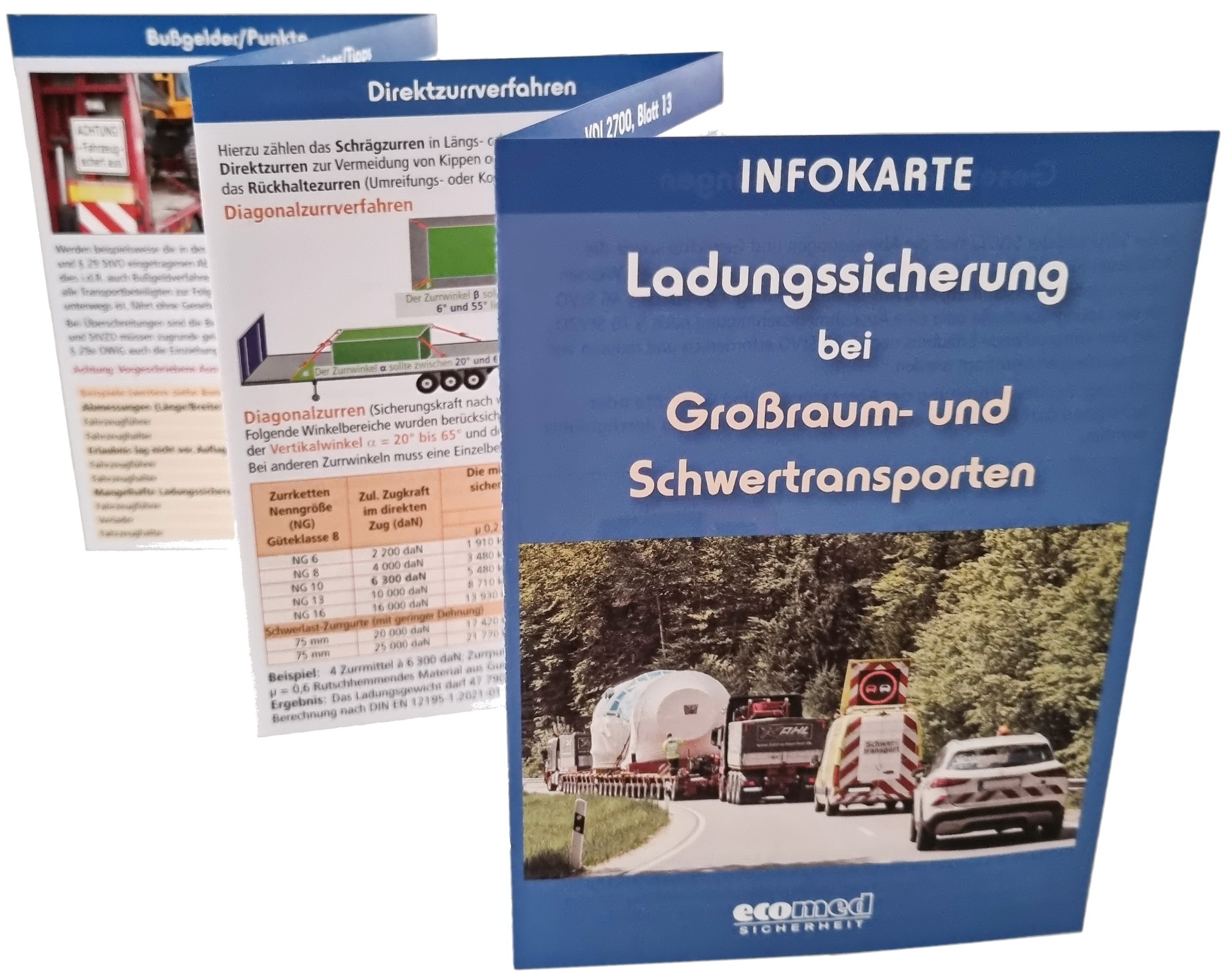 Infokarte Ladungssicherung Großraum- u. Schwertransporte