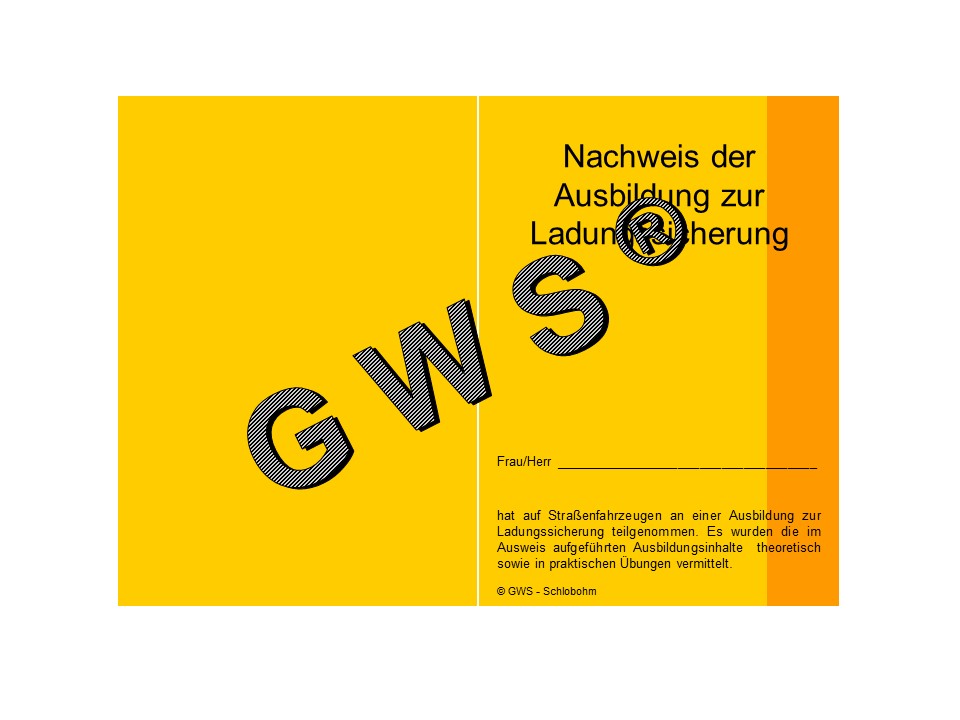 Load securing pass - road vehicles Load securing pass - road vehicles
