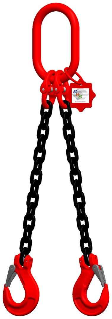 GWS® lifting chain with universal safety hook, 2-strand grade 8 | GWS ...